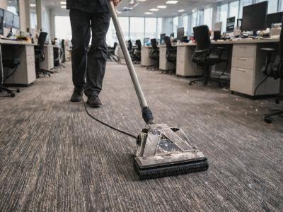 Commercial carpet cleaning in office